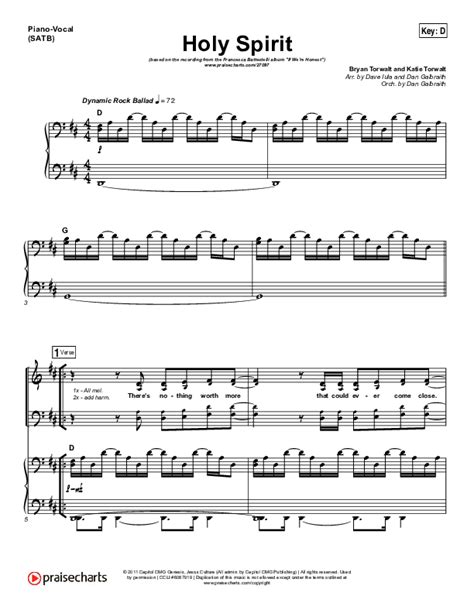 Holy Spirit Sheet Music PDF (Francesca Battistelli) - PraiseCharts