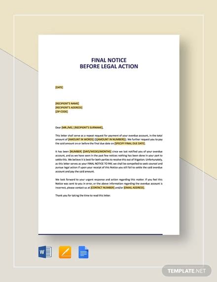 15+ Legal Notice Templates in MS Word | Pages | Google Docs | PDF