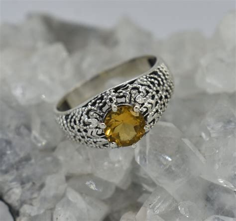 Natural Citrine Ring 925 Sterling Silver Ring Citrine Etsy