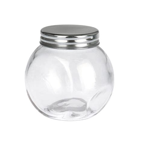 Clear Glass Candy Jar With Silver Lid 3 Inch