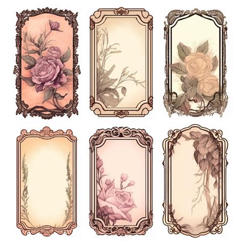 Premium AI Image A Close Up Of Four Different Frames With Flowers On