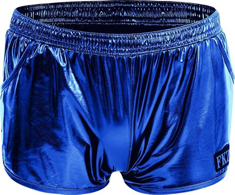 Men S Soft Stretchy Holographic Shiny Metallic Swim Boxer Briefs Trunks Shorts Hot Pants Bikini
