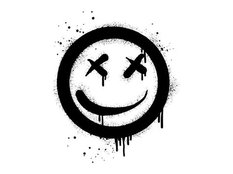 Spray Painted Graffiti Smile Face Vector Illustration