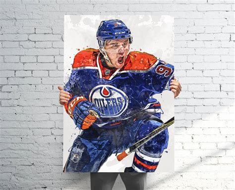 Connor Mcdavid Edmonton Oilers Sports Art Print Hockey Sports Decor