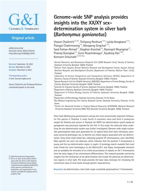 Pdf Genome Wide Snp Analysis Provides Insights Into The Xxxy Sex