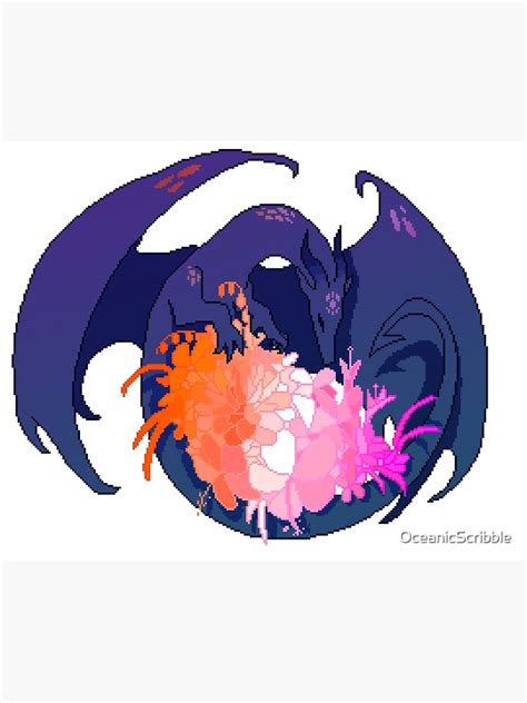Lesbian Flag LGBT Pride Dragon Poster By OceanicScribble Redbubble