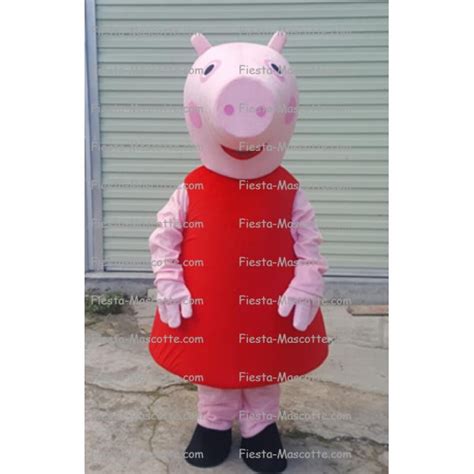 Buy Red Peppa Pig Mascot Costume