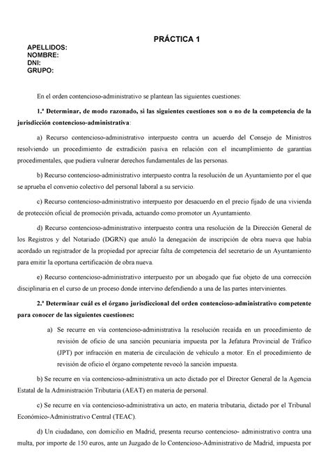 Pract 1 PrÁctica 1 Apellidos Nombre Dni Grupo En El Orden