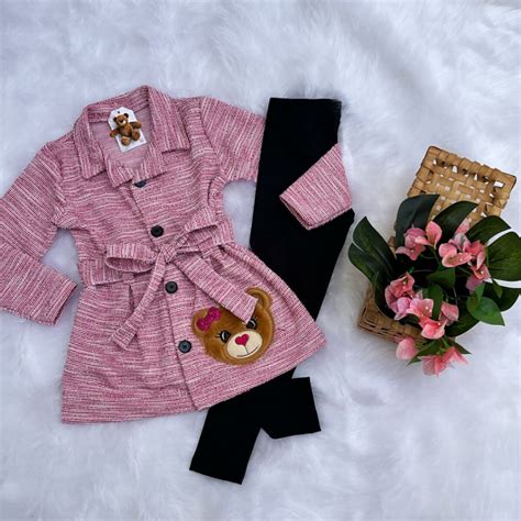 Conjunto infantil menina blogueirinha 3 peças Calça blusa e Faixa