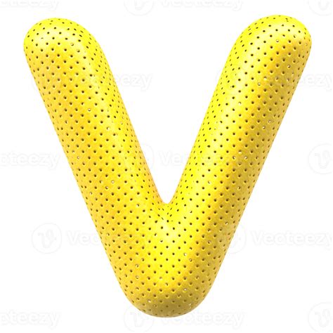 Oro Burbuja Letra V Fuente 3d Hacer 36305603 PNG