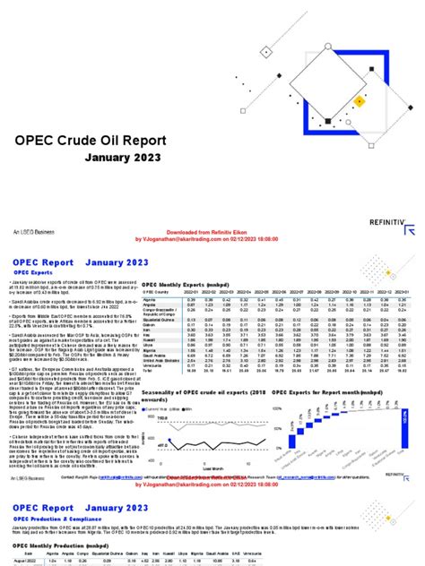 OPEC Report - Jan 2023 | PDF | Opec | Economic Paleontology