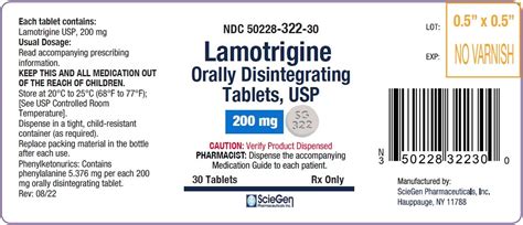 Lamotrigine Odt Fda Prescribing Information Side Effects And Uses