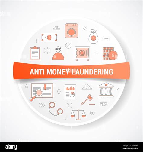 Aml Anti Money Laundering Concept With Icon Concept With Round Or Circle Shape Vector