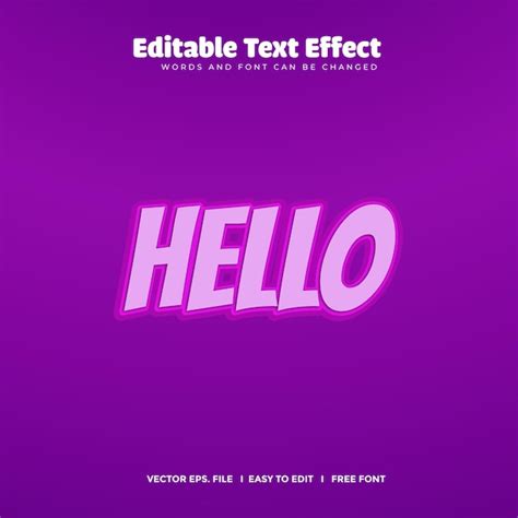 Hola Dise O De Efecto De Texto Editable D Vector Premium Vector Premium