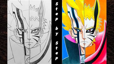 How To Drawborutokarma Modeandnarutobaryon Modestep By Step