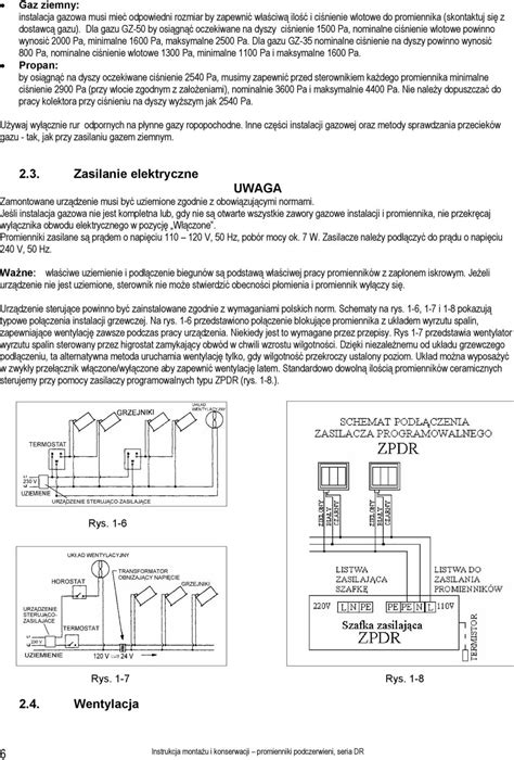 CERAMICZNE PROMIENNIKI GAZOWE Typ DR Instrukcja Monta U Obs Ugi I