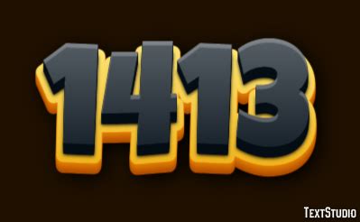 1413 Text Effect and Logo Design Number