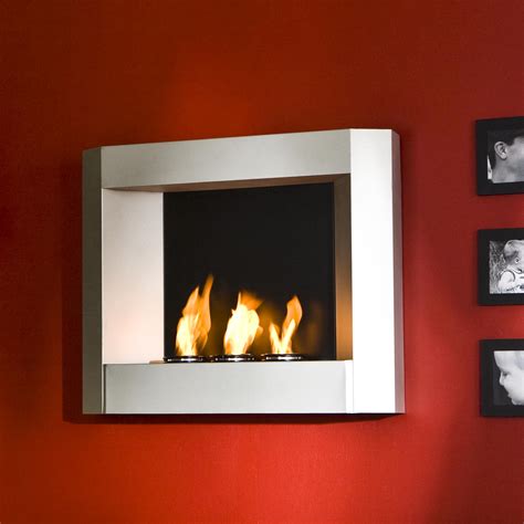 Amazon SEI Contemporary Wall Mount Gel Fuel Fireplace Silver