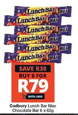 Cadbury Lunch Bar Max Chocolate Bar X G Offer At Checkers Hyper