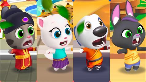 Talking Tom Gold Run Chinese Version Fortune Tom Vs Neon Angela Vs Kung