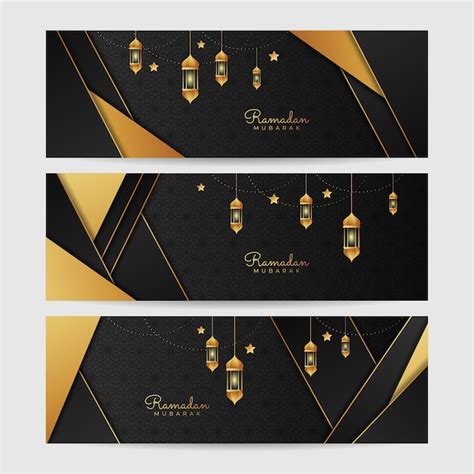 Premium Vector Ramadan Kareem Horizontal Banner Background Ramadan