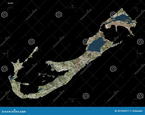 Bermuda Shape On Black High Res Satellite Stock Illustration