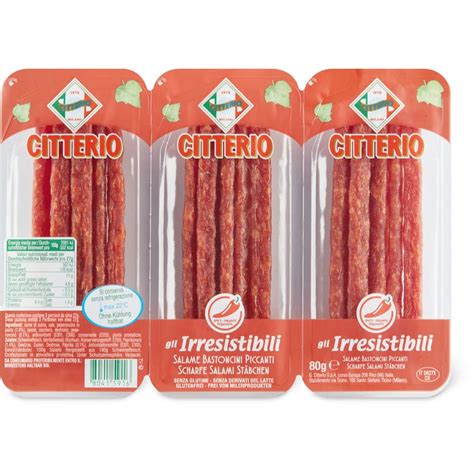 Citterio Irresistibili Bâtonnets de salami piquants Migros