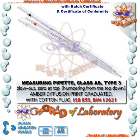 Promo DURAN Measuring Pipette Class AS Blue Graduation Pipet Ukur