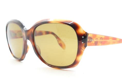 70s Vintage Oversized Round Sunglasses Mottled Honey Brown Mod Acetate