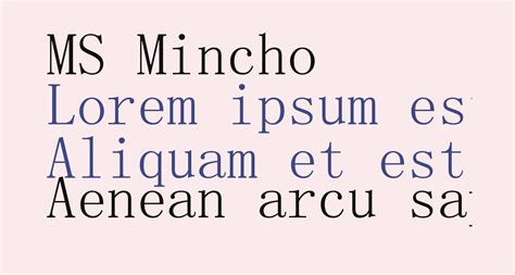 MS Mincho free Font - What Font Is