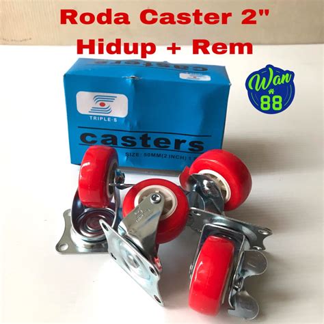 Jual Roda Caster 2 Hidup Rem Triple S Harga Per Set Isi 4 Pcs