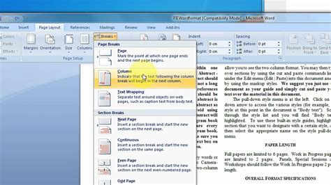 How To Use Column Breaks In Microsoft Word To Better Format Your Documents Step By Step Tutorial