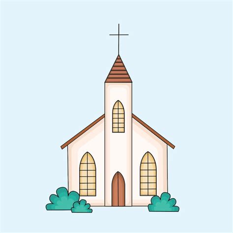 Gráfico de vector de ilustración de edificio de iglesia cristiana