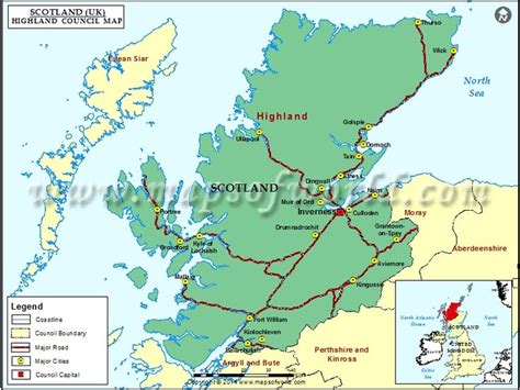 Highlands Map Of Scotland Highland Council Map Scottish Highlands