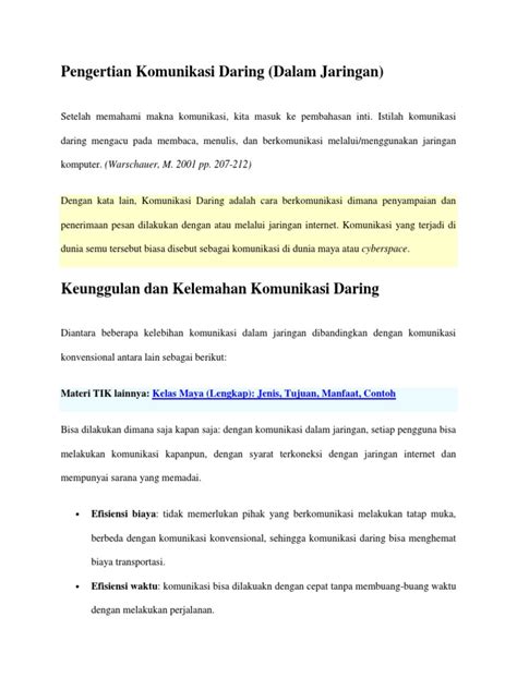 Pengertian Komunikasi Daring Pdf