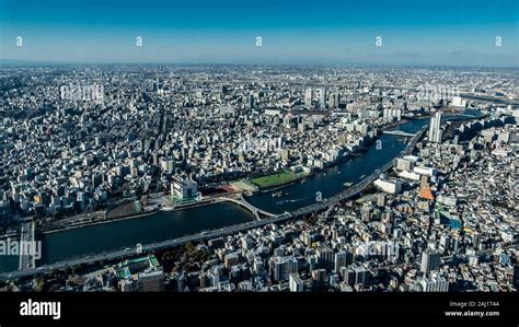 Birds Eye View Of Tokyo Cityscape Japan Stock Photo Alamy