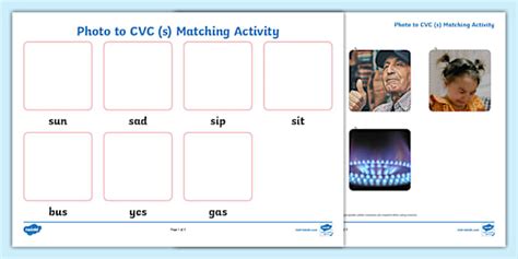 Photo To CVC S Matching Activity Lehrer Gemacht Twinkl