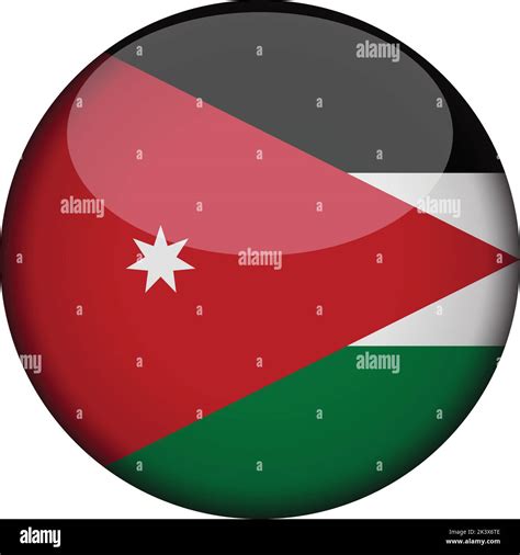 Jordan Flag In Glossy Round Button Of Icon Jordan Emblem Isolated On