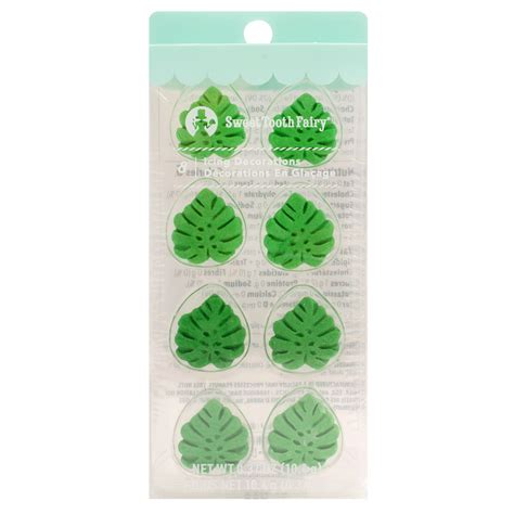 Sweet Tooth Fairy® Green Tropical Leaves Icing Decorations 8ct Michaels