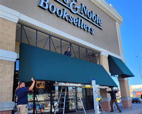 Barnes & Noble storefront awnings recanvas | Kreider's Canvas Service, Inc.