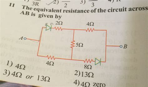 The Equivalent Resistance Of The Circuit Across AB Is Given By