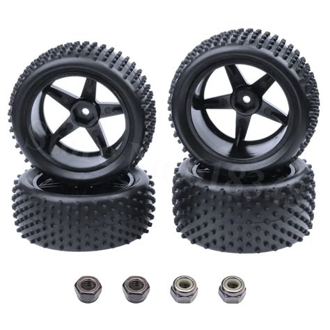 4pcs RC 1/10 Buggy Wheels & Tires 12mm Hex For RC Off Road Car HSP HPI Tyre-in Parts ...