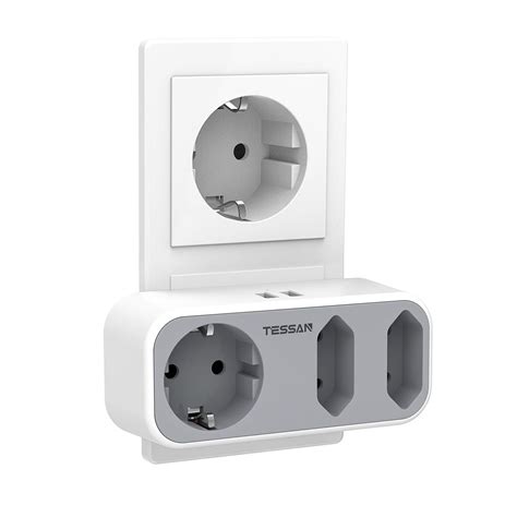 Tessan Multiprise Murale Sortie Ac Avec Ports Usb En