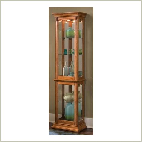 Lighted Oak Curio Cabinet Cabinets Home Design Ideas Yaqoxodepo169590