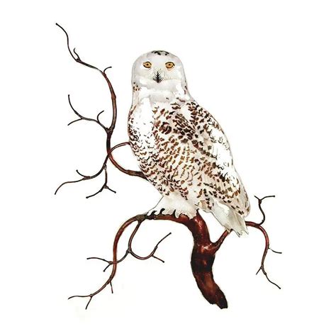 Snowy Owl On Branch Wall Sculpture Bovano Of Cheshire All Products