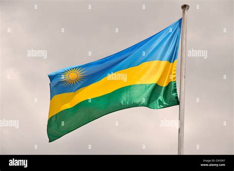 Rwandan national flag, Rwanda, Africa Stock Photo - Alamy