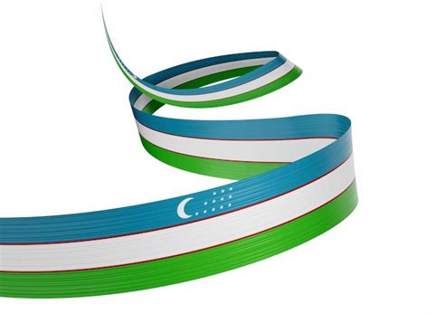 Premium Photo 3d Flag Of Uzbekistan 3d Waving Ribbon Flag Isolated On