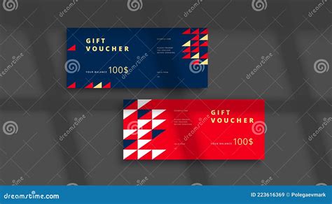 Abstract Gift Voucher Card Template Modern Discount Coupon Or