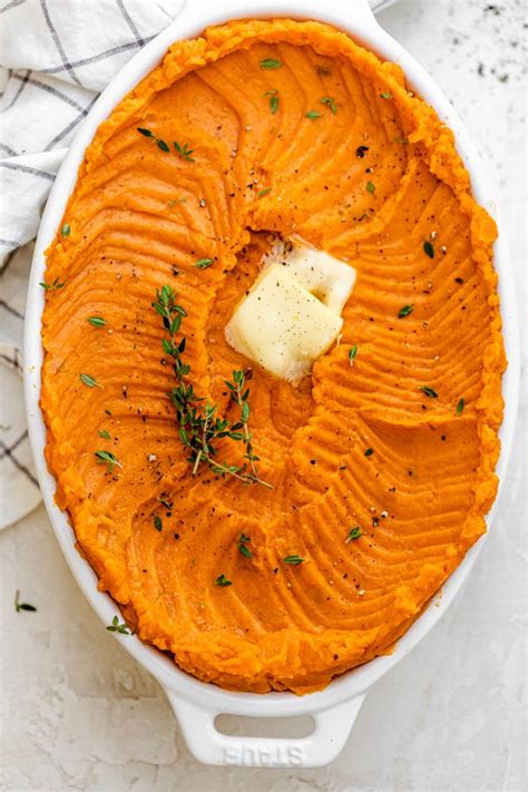 Healthy Mashed Sweet Potatoes Are Similar To A Casserole But Without The Sugary Topping