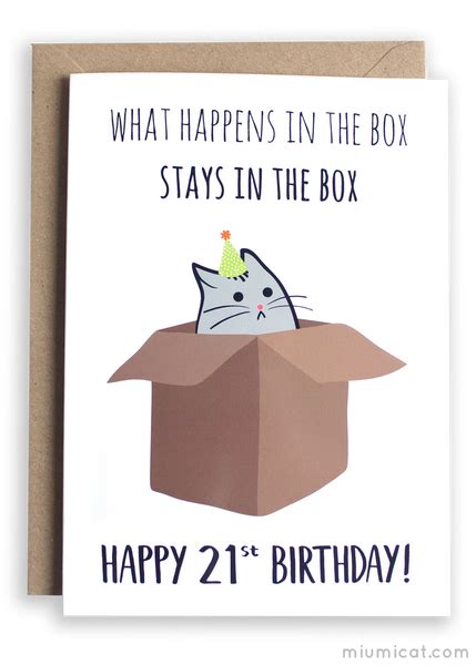 Funny 21st Birthday Card – Miümi Cat